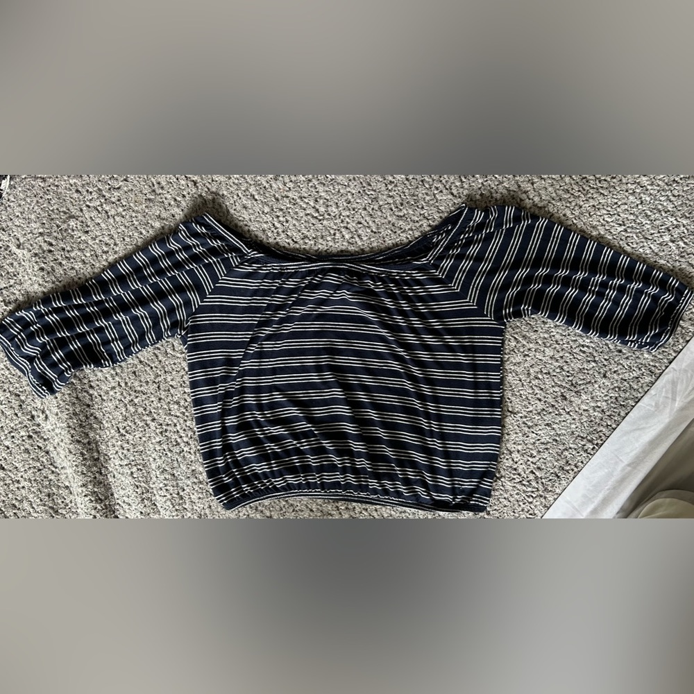 Hollister Cold Shoulder Striped Top